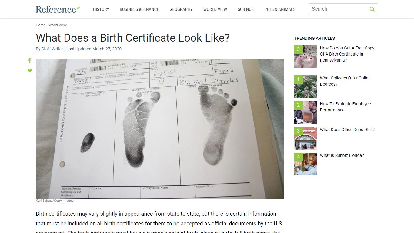 What Does a Birth Certificate Look Like? - Reference.com